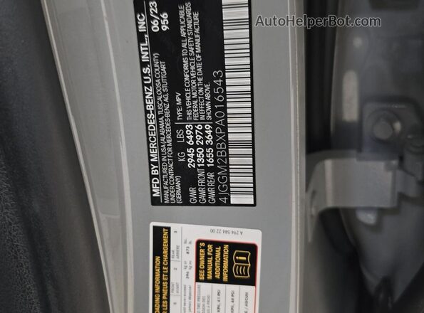 4JGGM2BBXPA016543 2023 MERCEDES-BENZ EQE Gray Widok wnętrza z tyłu