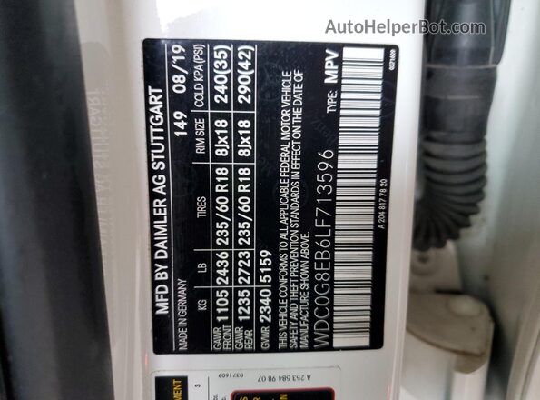 WDC0G8EB6LF713596 2020 MERCEDES-BENZ GLC-CLASS White 