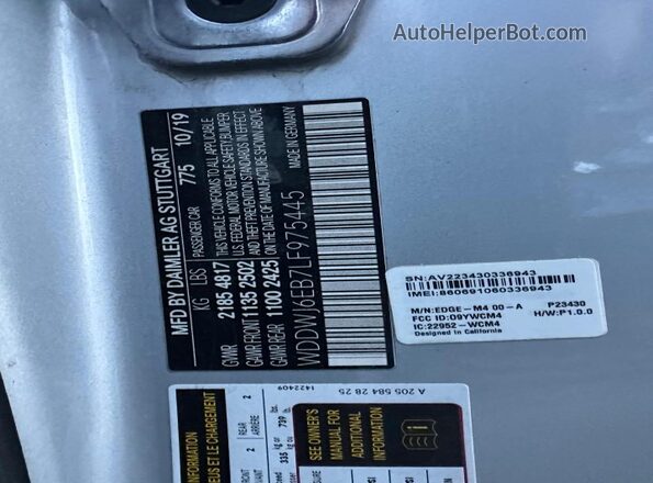 WDDWJ6EB7LF975445 2020 MERCEDES-BENZ C-CLASS Silver Engine compartment view