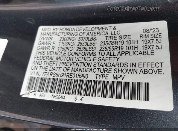 7FARS6H91RE015990 2024 HONDA CR-V HYBRID Gray ძრავის განყოფილების ხედი