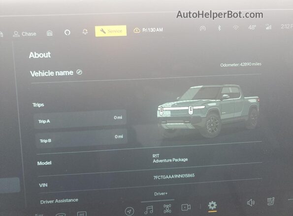 7FCTGAAA9NN015865 2022 RIVIAN R1T Blue Widok zestawu wskaźników