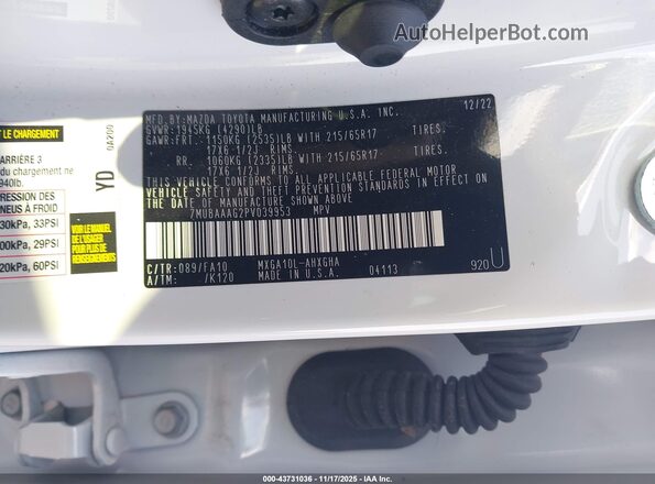 7MUBAAAG2PV039953 2023 TOYOTA LL White Вид підкапотного простору