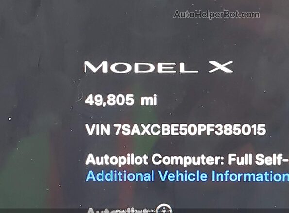 7SAXCBE50PF385015 2023 TESLA MODEL X Black 