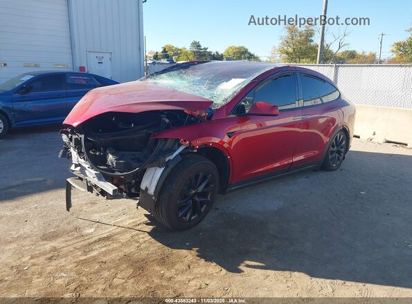 7SAXCBE53SF464400 2025 TESLA MODEL X Red Передня ліва чверть