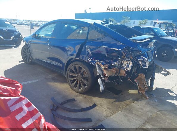 7SAXCBE58NF351269 2022 TESLA MODEL X Blue უკანა მარცხენა