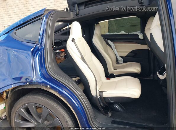 7SAXCBE58NF351269 2022 TESLA MODEL X Blue VIN კოდის სტიკერის ხედი