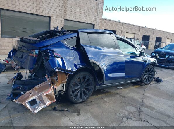 7SAXCBE58NF351269 2022 TESLA MODEL X Blue უკანა სალონის ხედი
