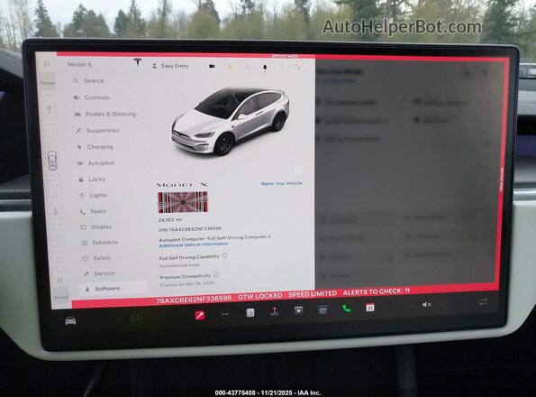 7SAXCBE62NF336596 2022 TESLA MODEL X White 