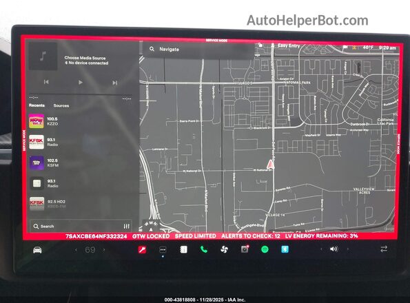 7SAXCBE64NF332324 2022 TESLA MODEL X Серый 