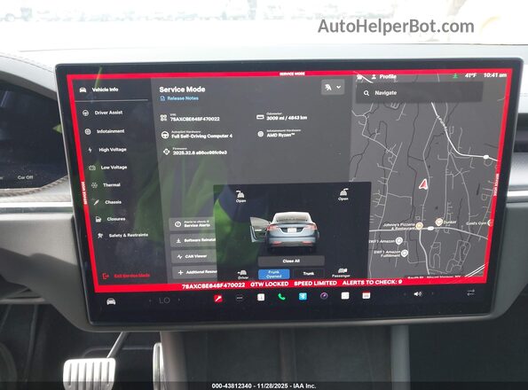 7SAXCBE64SF470022 2025 TESLA MODEL X Серый 