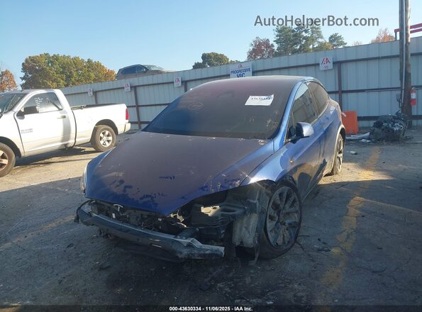 7SAXCBE67NF331474 2022 TESLA MODEL X Blue Vista tres cuartos delantera izquierda