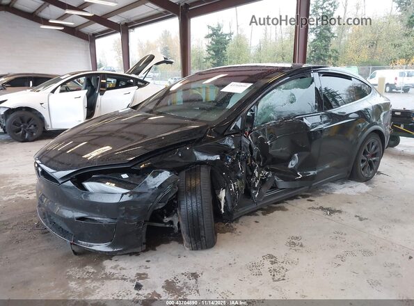 7SAXCBE67RF457369 2024 TESLA MODEL X Black Առջևի ձախ երեք քառորդ տեսարան