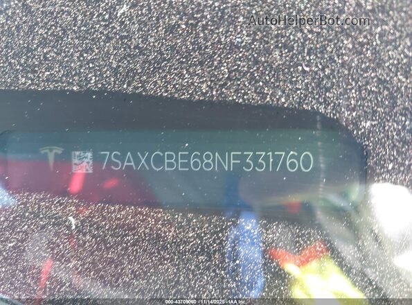 7SAXCBE68NF331760 2022 TESLA MODEL X White Widok komory silnika