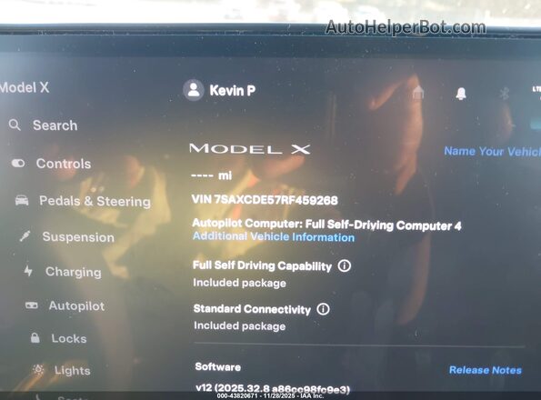 7SAXCDE57RF459268 2024 TESLA MODEL X Black Вид задніх сидінь