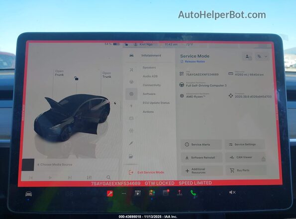 7SAYGAEEXNF534689 2022 TESLA MODEL Y Black 