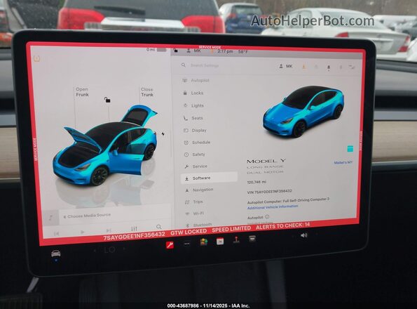 7SAYGDEE1NF356432 2022 TESLA MODEL Y Black 