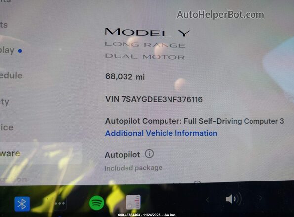 7SAYGDEE3NF376116 2022 TESLA MODEL Y White 