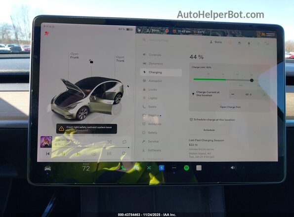7SAYGDEE3NF376116 2022 TESLA MODEL Y White 