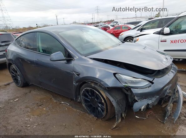 7SAYGDEE3PF708588 2023 TESLA MODEL Y Gray Widok wnętrza z tyłu