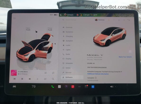 7SAYGDEE3RA259090 2024 TESLA MODEL Y White Հետևի նստատեղերի տեսք