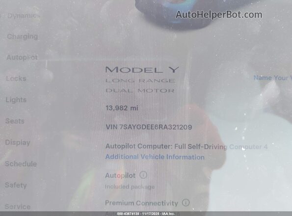 7SAYGDEE6RA321209 2024 TESLA MODEL Y Gray Vista de los asientos traseros