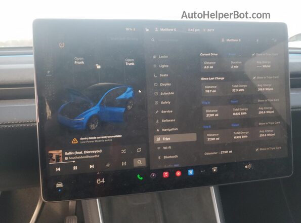7SAYGDEE7TF323626 2026 TESLA MODEL Gray Вид щитка приладів