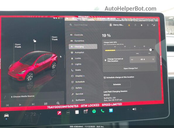 7SAYGDEE9NF509753 2022 TESLA MODEL Y Gray 