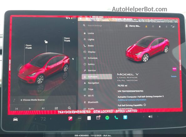 7SAYGDEE9NF509753 2022 TESLA MODEL Y Gray 
