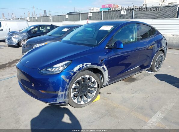 7SAYGDEEXNF393379 2022 TESLA MODEL Y Blue Передня ліва чверть