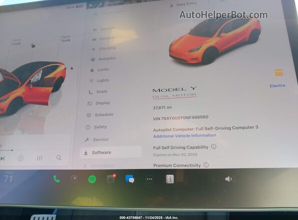 7SAYGDEF0NF488560 2022 TESLA MODEL Y White 