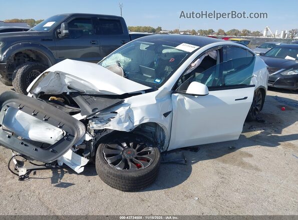 7SAYGDEF1NF337257 2022 TESLA MODEL Y White წინა მარცხენა ხედი სამი მეოთხედიდან