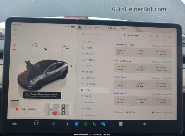 7SAYGDEF3NF506307 2022 TESLA MODEL Y Gray 
