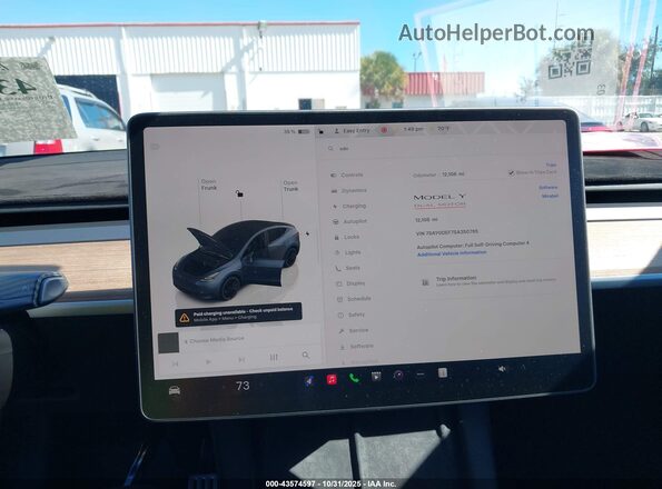 7SAYGDEF7SA350765 2025 TESLA MODEL Y Серый 