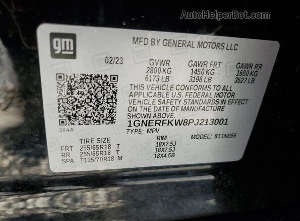 1GNERFKW8PJ213001 2023 CHEVROLET TRAVERSE Black 