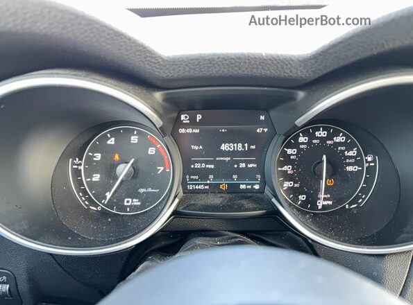 ZASPAKAN5K7C65788 2019 ALFA ROMEO STELVIO Gray ხელსაწყოთა პანელის ხედი