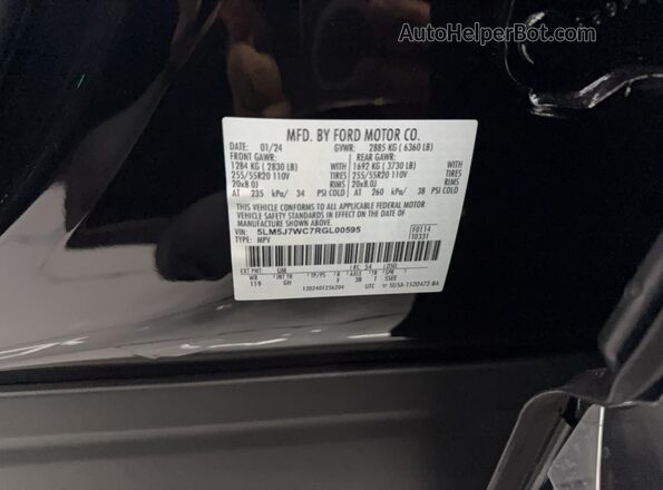 5LM5J7WC7RGL00595 2024 LINCOLN AVIATOR Black Widok wnętrza z tyłu