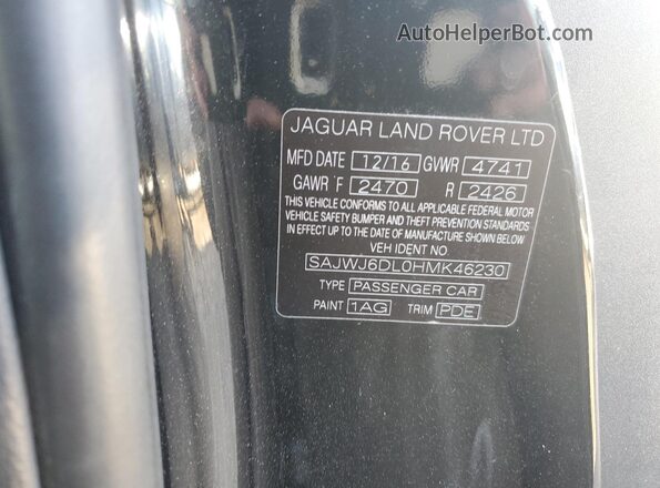 SAJWJ6DL0HMK46230 2017 JAGUAR F-TYPE Black 
