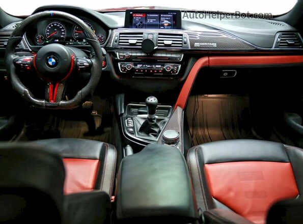 WBS4Y9C01LFJ62949 2020 BMW M4 Red Instrument cluster view