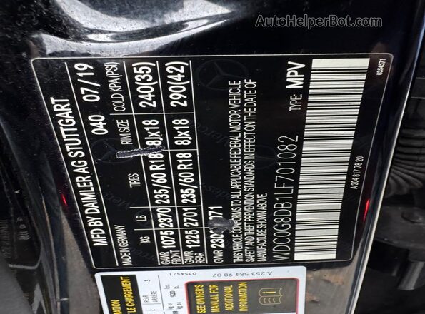 WDC0G8DB1LF701082 2020 MERCEDES-BENZ GLC-CLASS Black ძრავის განყოფილების ხედი