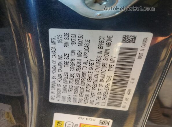2HKRS5H53PH711526 2023 HONDA CRV Blue 