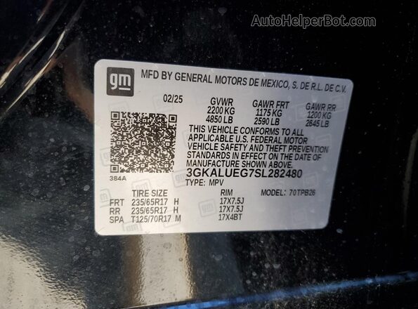 3GKALUEG7SL282480 2025 GMC TERRAIN Black 360 interior view