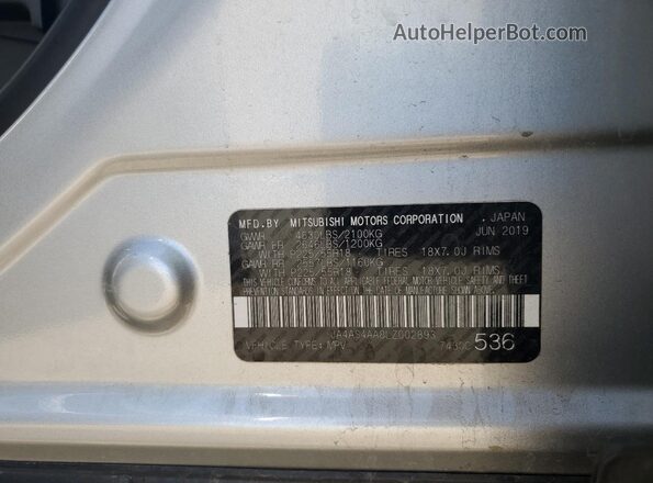 JA4AS4AA8LZ002893 2020 MITSUBISHI ECLIPSE Silver VIN կոդի պիտակի տեսք