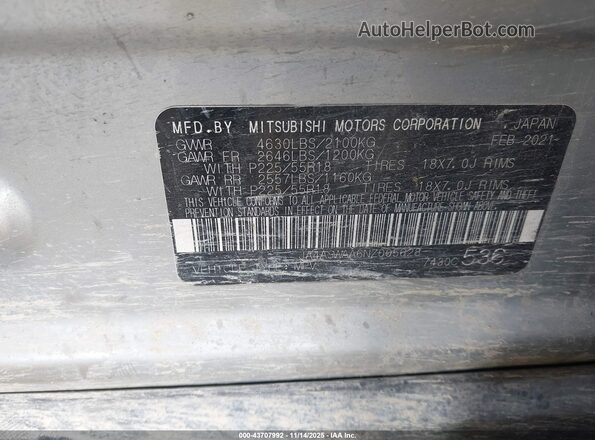 JA4ASWAA6NZ005628 2022 MITSUBISHI ECLIPSE CROSS Silver Widok komory silnika