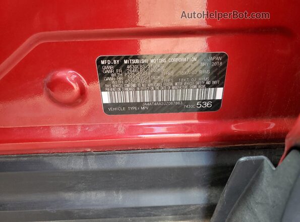 JA4AT4AA2JZ067863 2018 MITSUBISHI ECLIPSE Red Vista del compartimento del motor