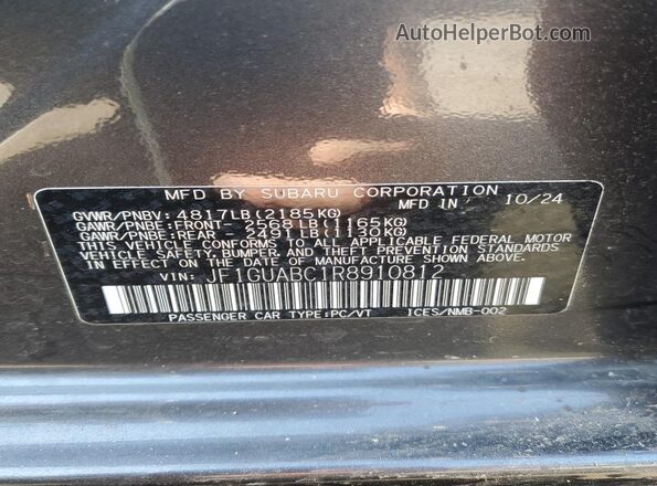 JF1GUABC1R8910812 2024 SUBARU IMPREZA Gray Engine compartment view