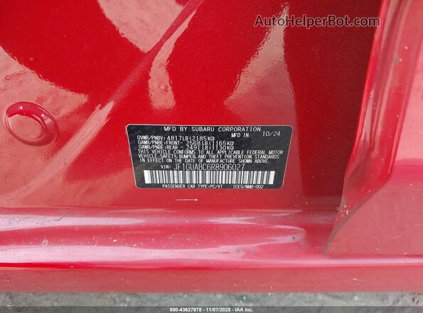 JF1GUABC6R8906027 2024 SUBARU IMPREZA Красный Вид подкапотного пространства