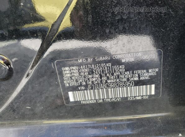 JF1GUABC9R8285950 2024 SUBARU IMPREZA Black Вид наклейки з VIN-кодом