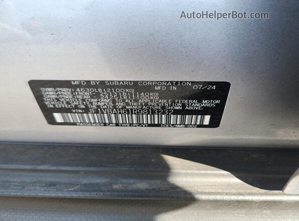JF1VBAH61R9813232 2024 SUBARU WRX Silver ძრავის განყოფილების ხედი