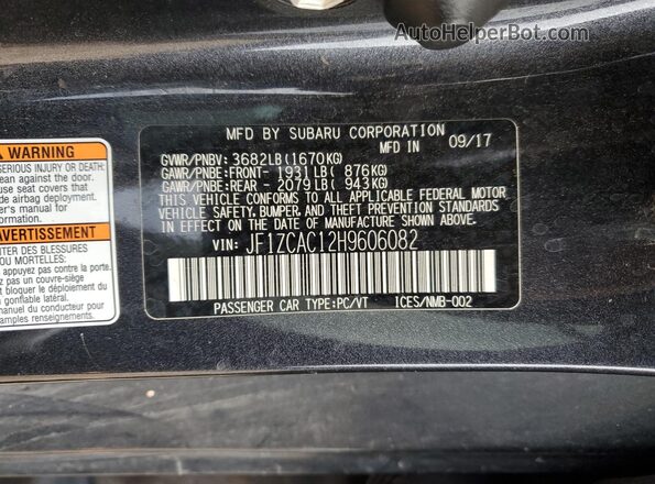 JF1ZCAC12H9606082 2017 SUBARU BRZ Charcoal 
