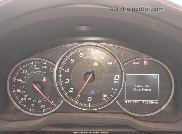 JF1ZCAC13K9602064 2019 SUBARU BRZ White Հետևի նստատեղերի տեսք